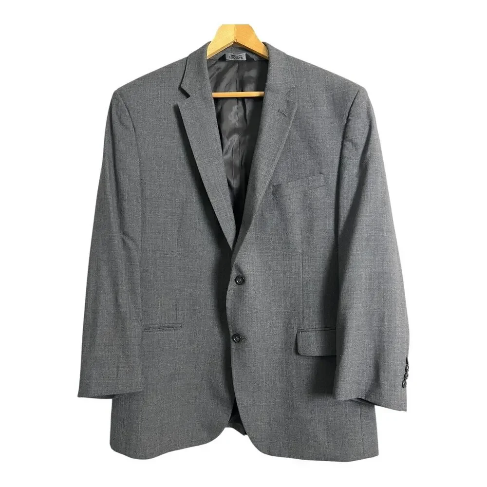 Jos. A. Bank Gray Wool Blazer Sport Coat 46 long Preppy Career Twee